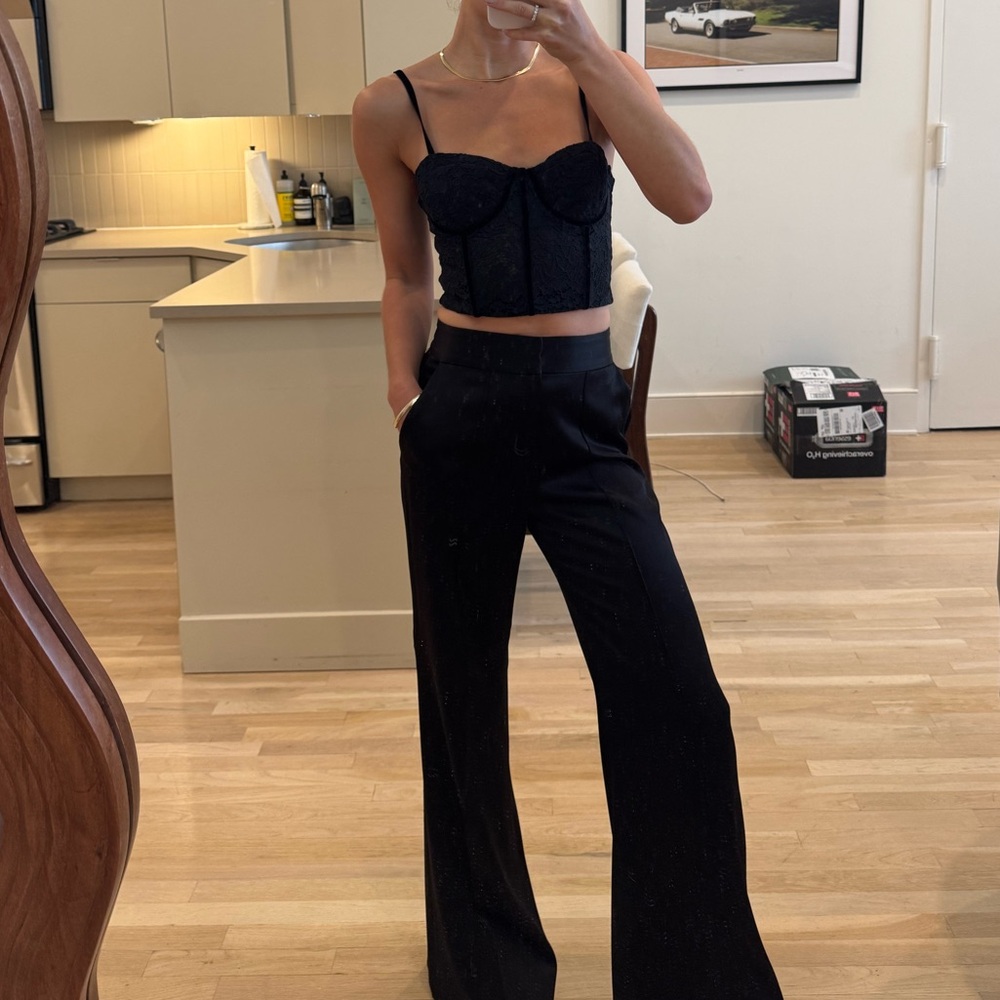 Alice & Olivia Black Lacey Corset